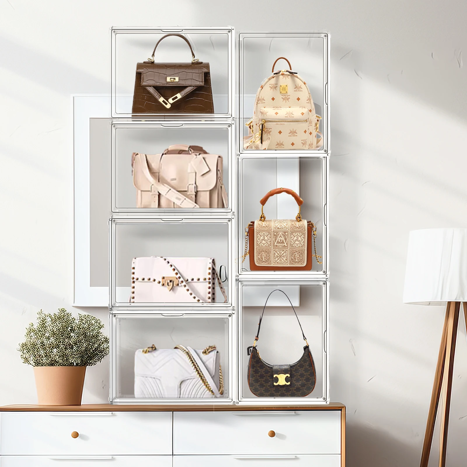Thicken Acrylic Shoe Storage Cabinet Clear Shoe Box Stackable Magnetic Open Sneaker Rack Shoes Organizer