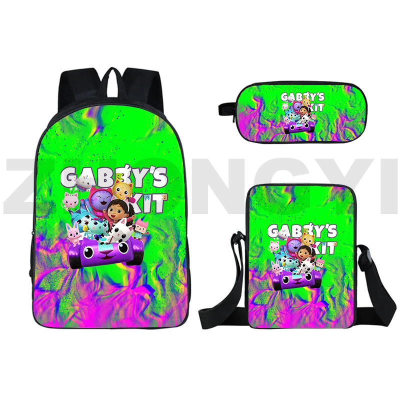 

Hot Cartoon Gabby's Doll House Backpack Anime Shoulder Bag 3D Gabbys Dollhouse School Backpack for Primary Students Travel Bag