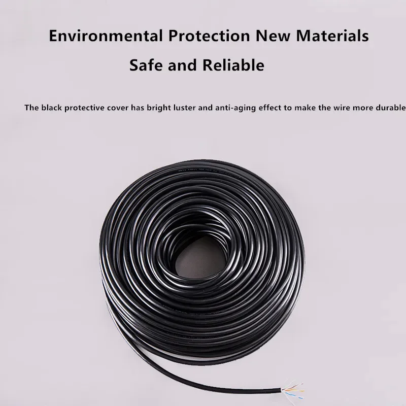 Cat 7 Ethernet LAN Cable Outdoor Double Shielded RJ45 Network Cable Black 26AWG Wire Tester Cat7 30 mts 20m 100m 50m 10m 5m