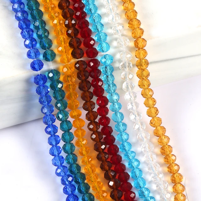 1mm/2mm/4mm/6mm/8mm Crystal Rondel Beads Faceted Glass Beads For Jewelry  Making Diy Accessories Wholesale Lots Bulk - Beads - AliExpress