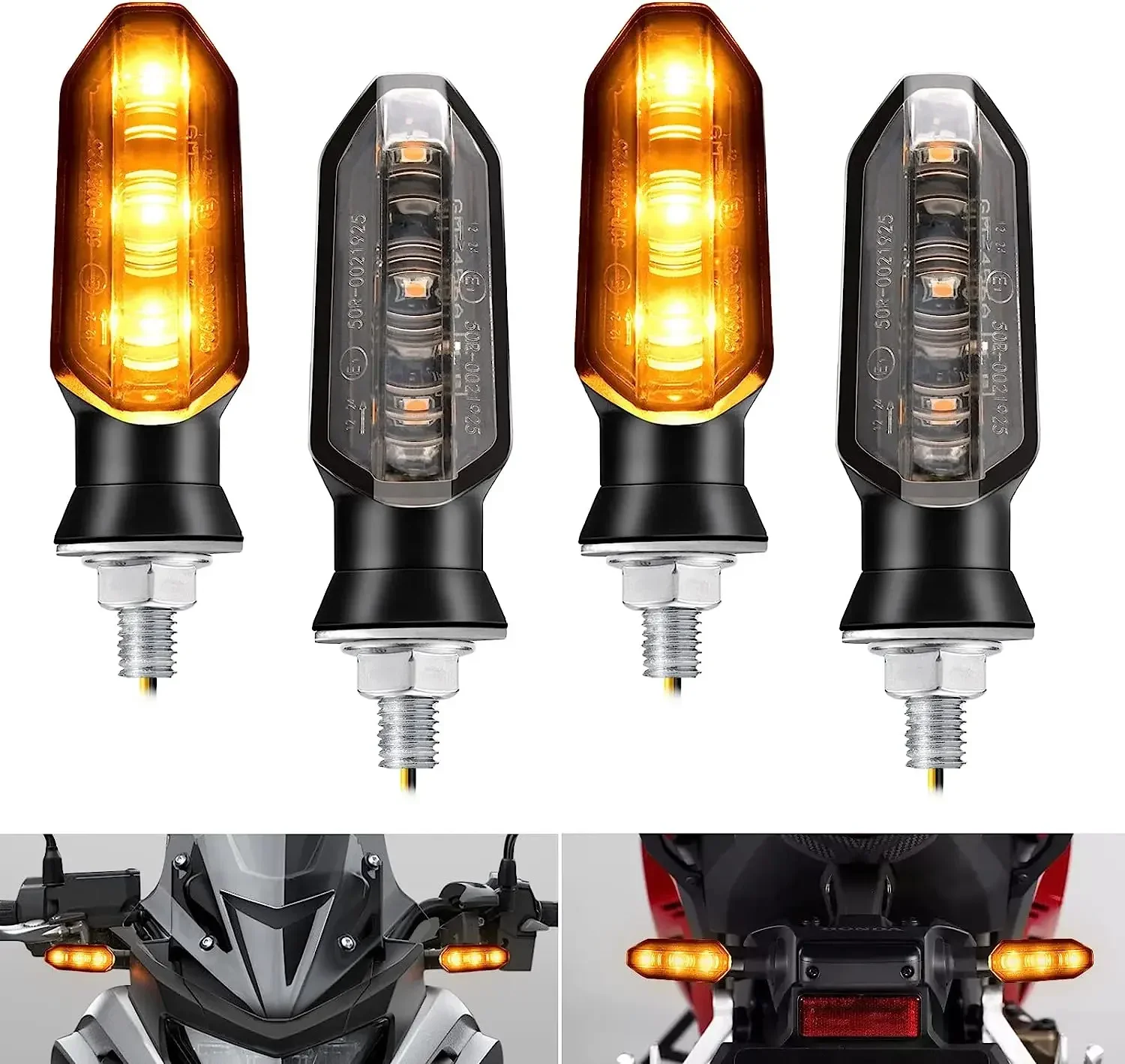 Motorcycle LED Lights 8mm Mini Motorcycle LED Turn Signal Lights Amber Flashing Blinker Turn Signal Lamp 12V Moto Indicator Lamp Accessories