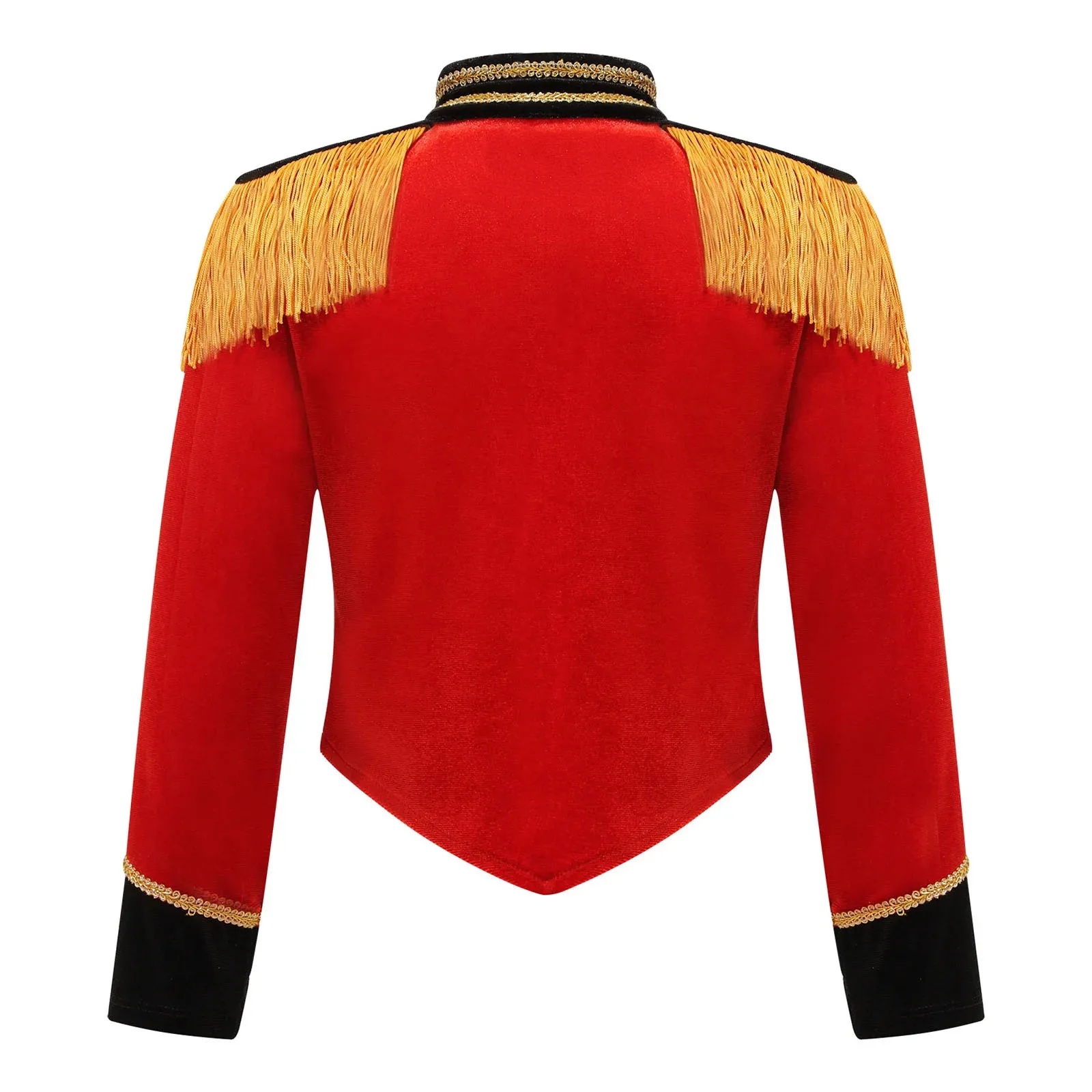 Girls Ringmaster Jacket Costume Long Sleeve Fringe Tassel Shoulder Jacket Coat Circus Tailcoat Halloween Cosplay Dress Up cosplay costume halloween dress outfit