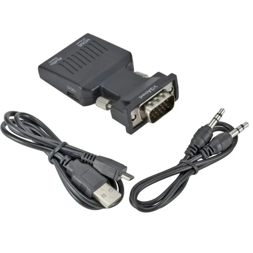VGA to HDMI-compatible Audio Video Converter 1080P HDMI-compatible To VGA Adapte