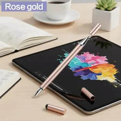 Universal 2 - in - 1 Stylus Pen for Smartphones and Tablets - Precision Capacitive Touch Pencil (Rose gold)