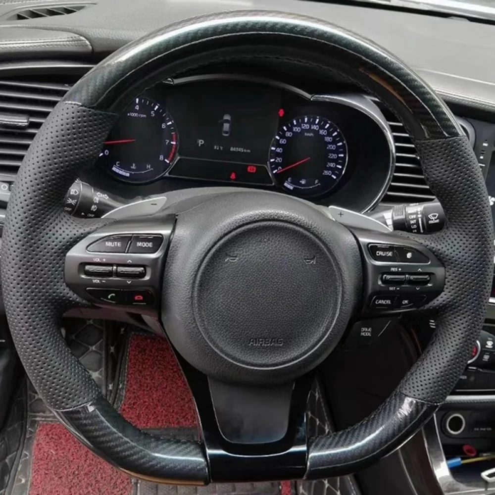 

Оригинальная искусственная кожа из углеродного волокна для Kia Sorento 2015-2018 Sedona 2015-2019, Стайлинг интерьера автомобиля