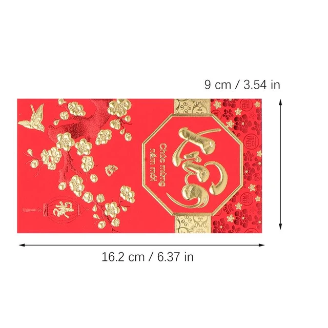 2023 Custom Print Luxury foil hotstamping Red Packet Envelope Chinese New  Year Red Pocket Traditional Hong Bao - AliExpress