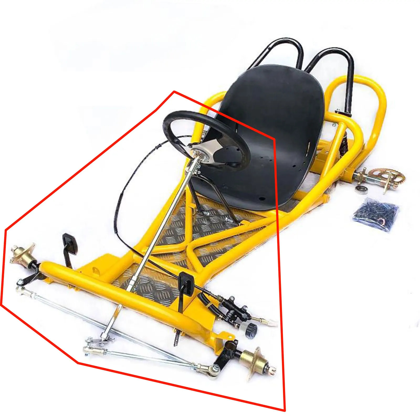 

Go Kart ATV Front Steering Tie Rod Ball Rack Joint Strut Knuckle Spindle Kit NEW