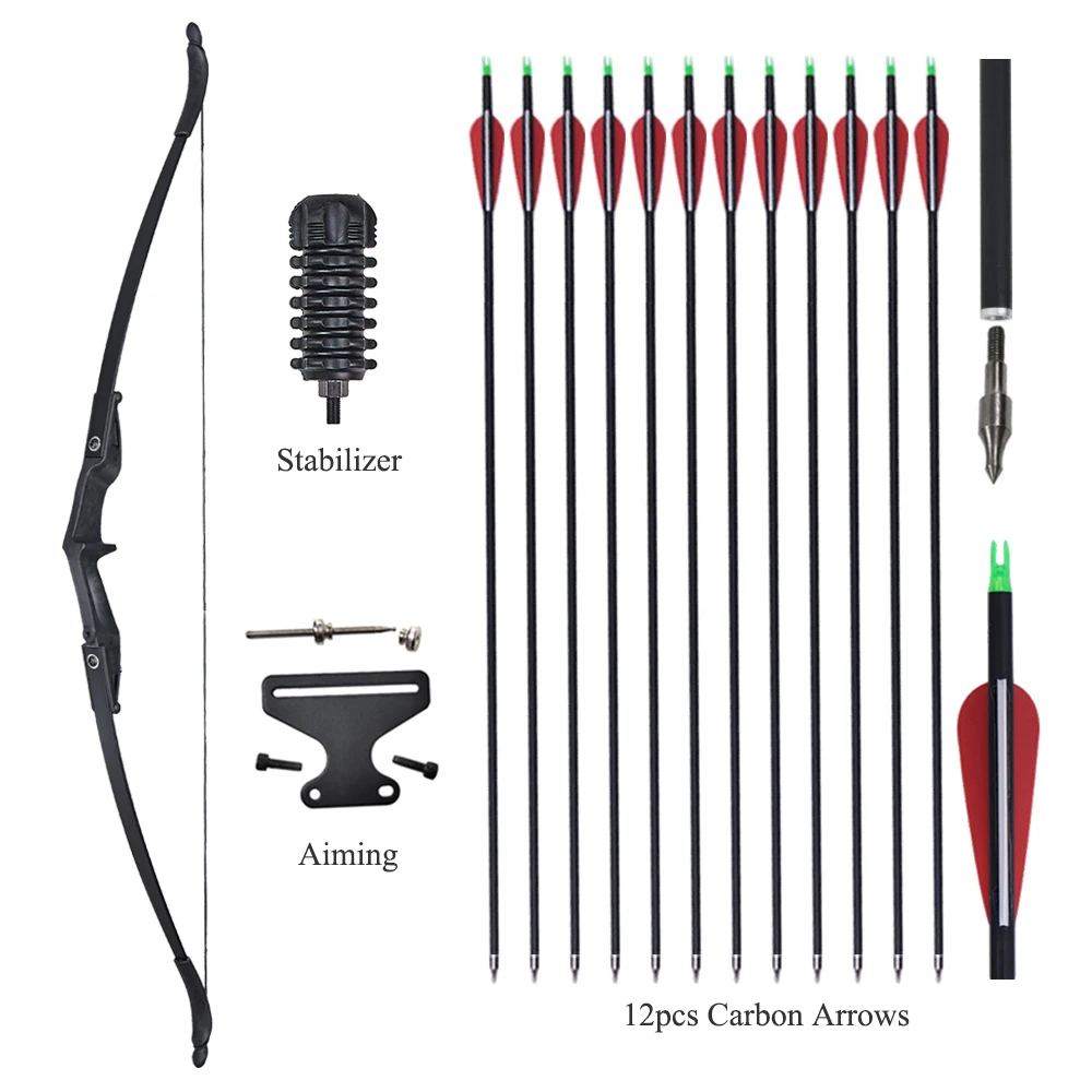 30/40lbs Professional Recurve Bow and Arrows Set for Adults Right Hand Straight Bow for Beginner Hunting Shooting Practice