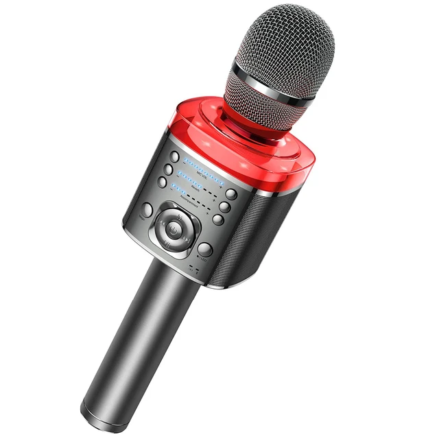 Microphone karaoké sans fil Bluetooth, son magique, lumière LED, machine à  chanter portable pour la maison, fête KTV, cadeau adulte et enfant -  AliExpress