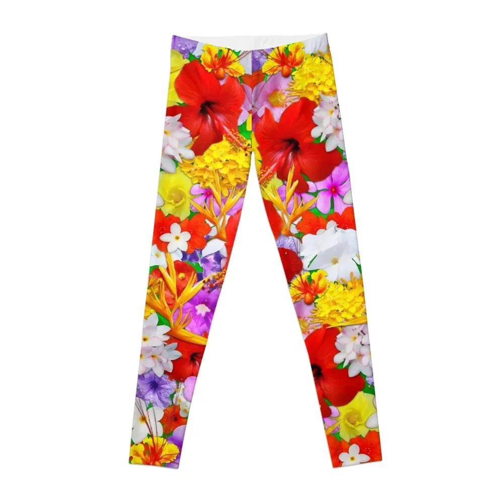 

Exotic Flowers Colorful Explosion Leggings Leginsy push up Women's fitness gym womans Womens Leggings