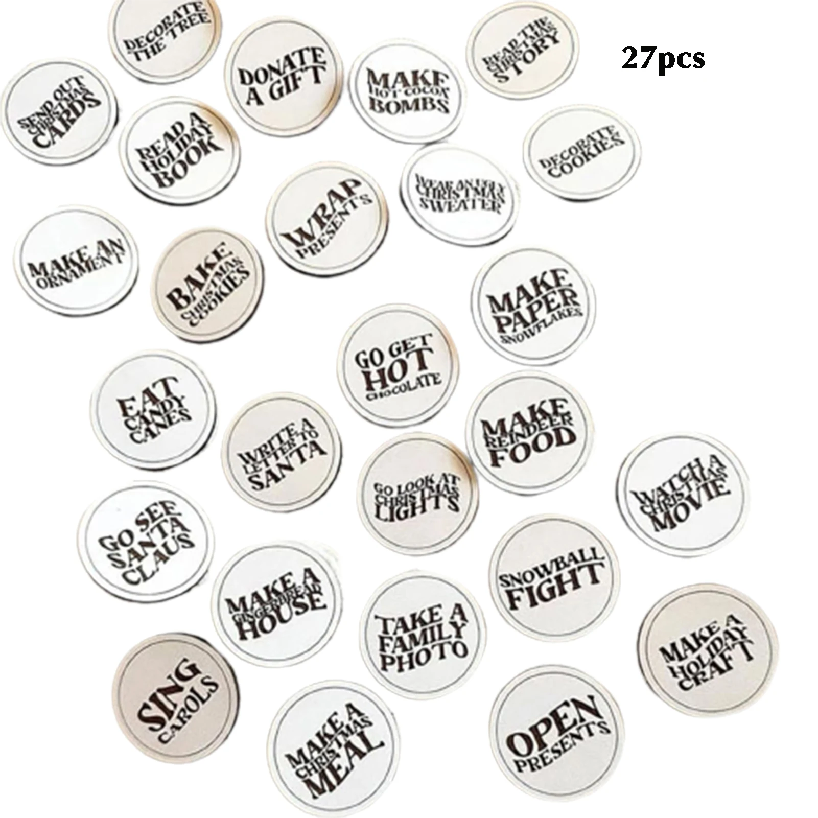 Wooden Christmas Advent Tokens Fun Christmas Craft Games for Kids Adults Party Favor