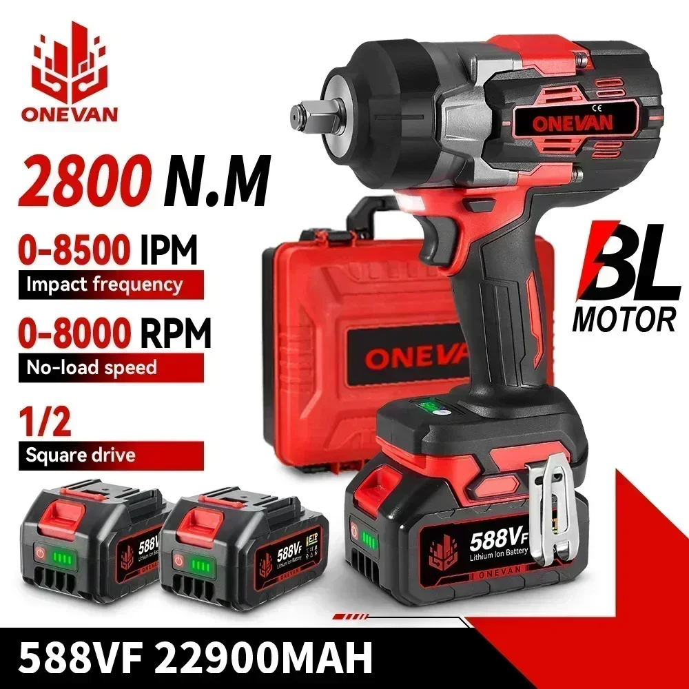 Impact Wrench 2800N.M 2800W Brushless Electric 1/2 Inch Cordless Wrench Screwdriver Power Tool Makita 18V Battery Pin