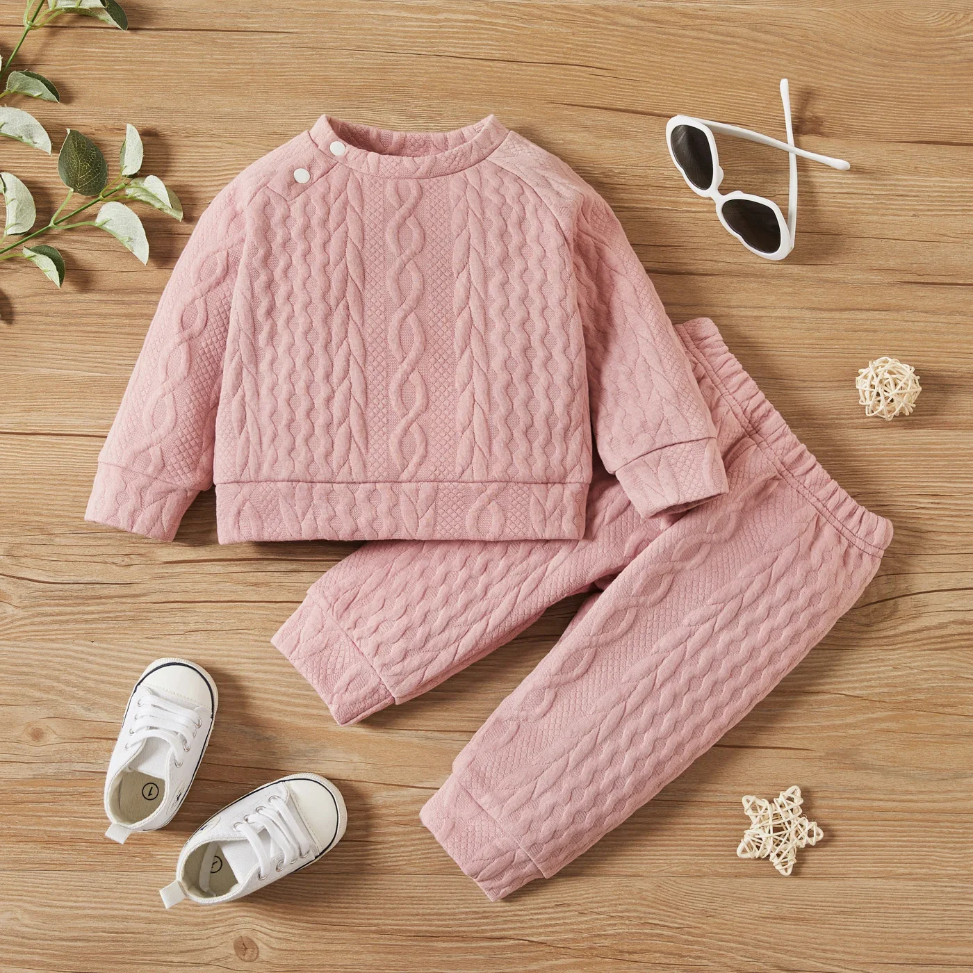 Toddler Solid Long Sleeve & Pants Set 2