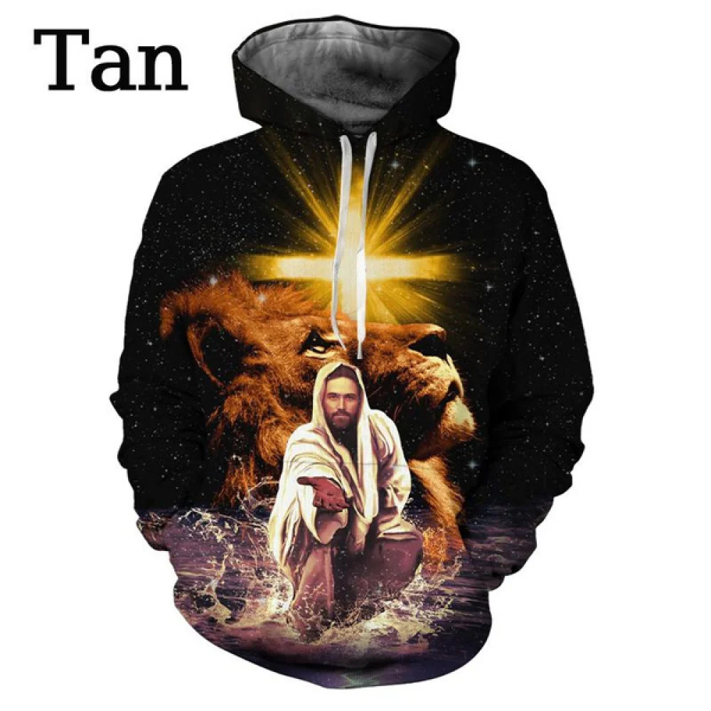 Fashion 3d Hoodie Christian Jesus Cross Pattern Sweatshirts Casual Long Sleeve Pullover Harajuku Streetwear Hoodies