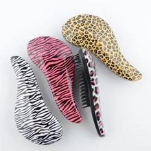 

1pc Detangling Hair Brush Handle 4 colors Zebra Leopard Magic Anti-static Tangle Comb Shower Massage Comb Salon Hairdressing