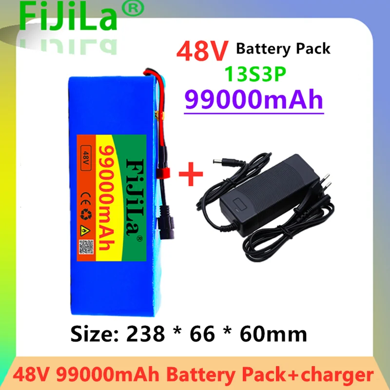 Batterie lithium ion aste VIY, 48V, 20Ah, 13S3P, adaptée aux vélos