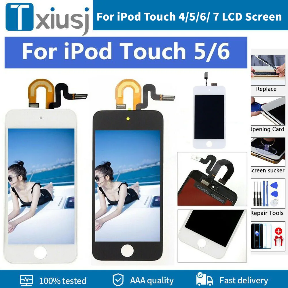 Testato Al 100% Per Ipod Touch 4 5 6 7 Display Lcd Touch Screen Sensor Digitizer Assembly Per Ipod Touch 5A Display Lcd Touch 5 Lcd