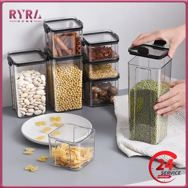 Airtight Food Storage Containers 1Pc, Kitchen Airtight Jars with Lid  Moisture-Proof Storage Box, 5 Size to Available,Stackable Food Containers  Kitchen