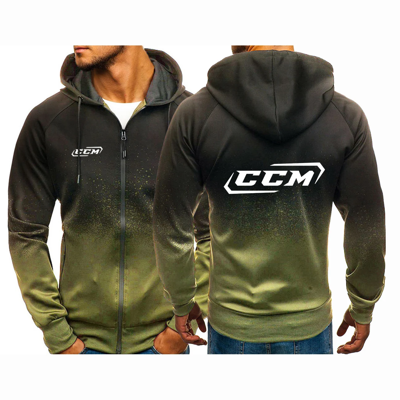 CCM 2023 men's new gradient sweatshirt Harajuku hoodie zipper pullover coat jacket