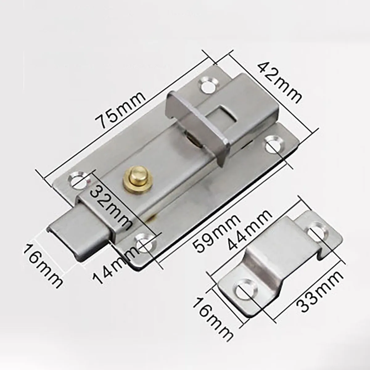 

Thickened Stainless Steel Automatic Spring Latch Latch / Toilet Door Bolt Anti-Theft Wooden Latch / Small Door Latch