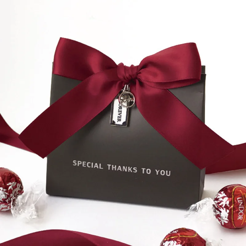 Black Gift Bag Packaging Bags for Business Candy Pink Boxes for