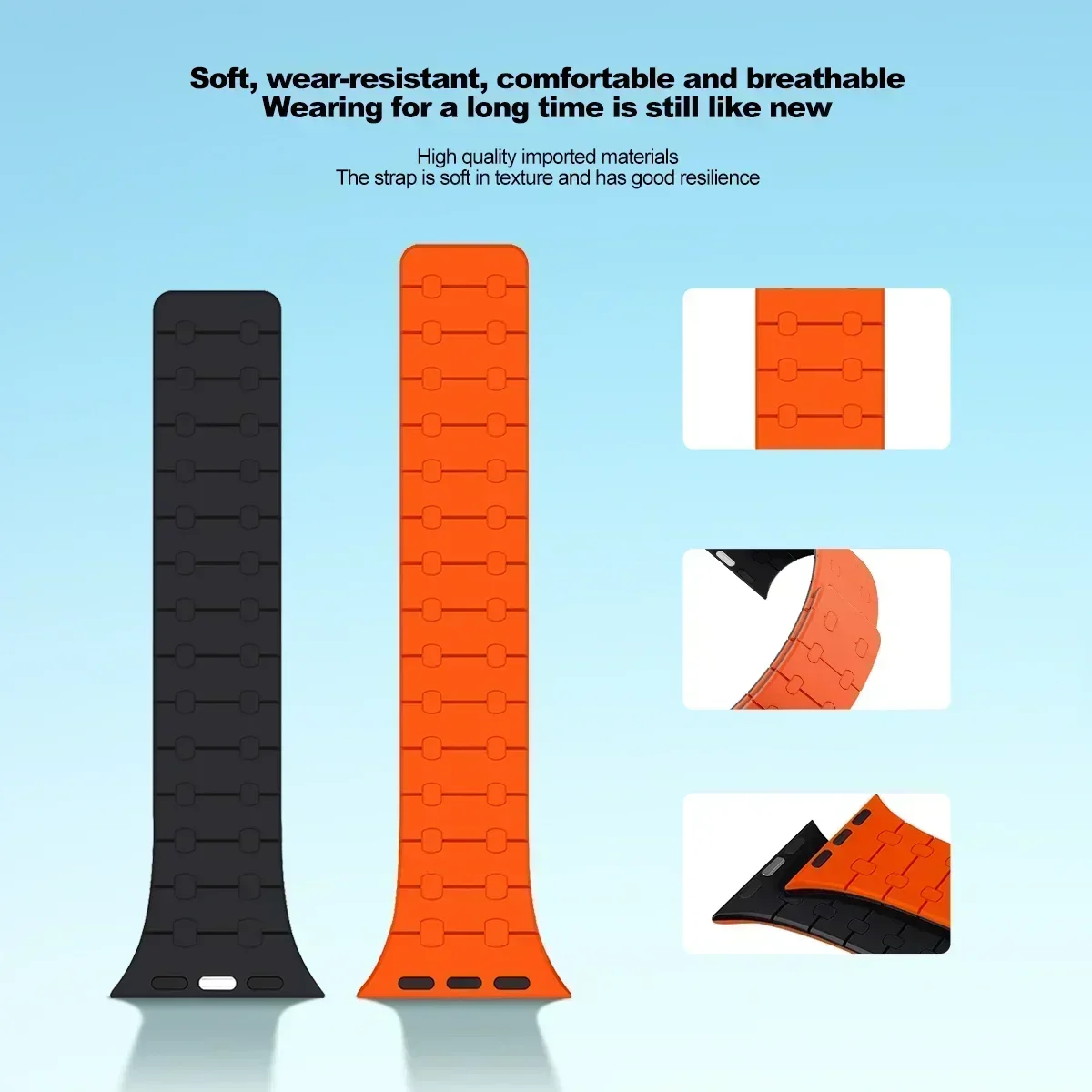 سيليكون حزام مغناطيسي لساعة أبل الترا 2 46 مللي مت...