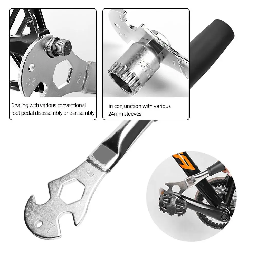 

Bicycle Pedal Wrench Extra Long Handle Sturdy Cycling Pedal Spanner Install Repair Pedal Wrench For MTB Road Bike B6P8