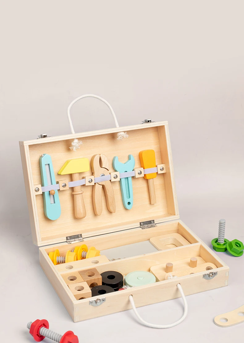 Wooden Playhouse Toolbox Toy Children's Simulation Screw Simulation Repair Tool Toy Box