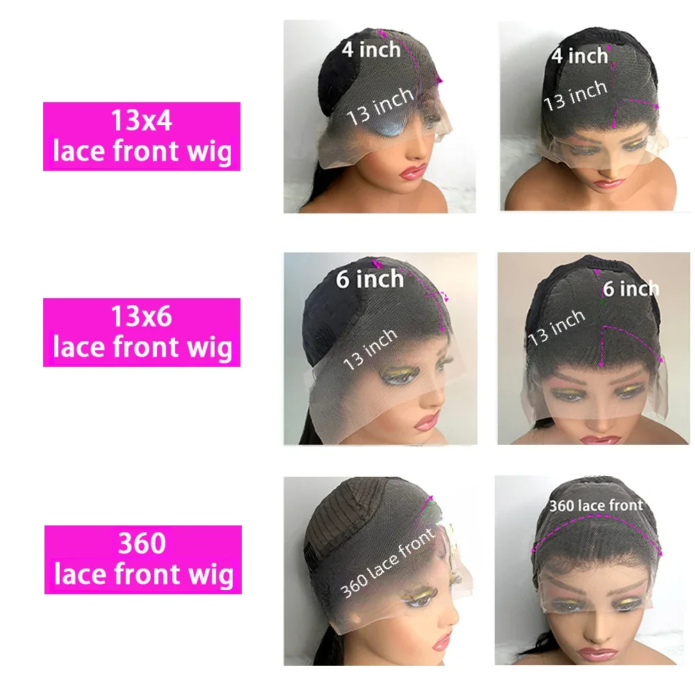 30 38 inch 250 Density HD 13X6 Curly Lace Frontal Human Hair Wigs Brazilian Deep Water Wave 13X4 Lace Front Wig Ready to Go