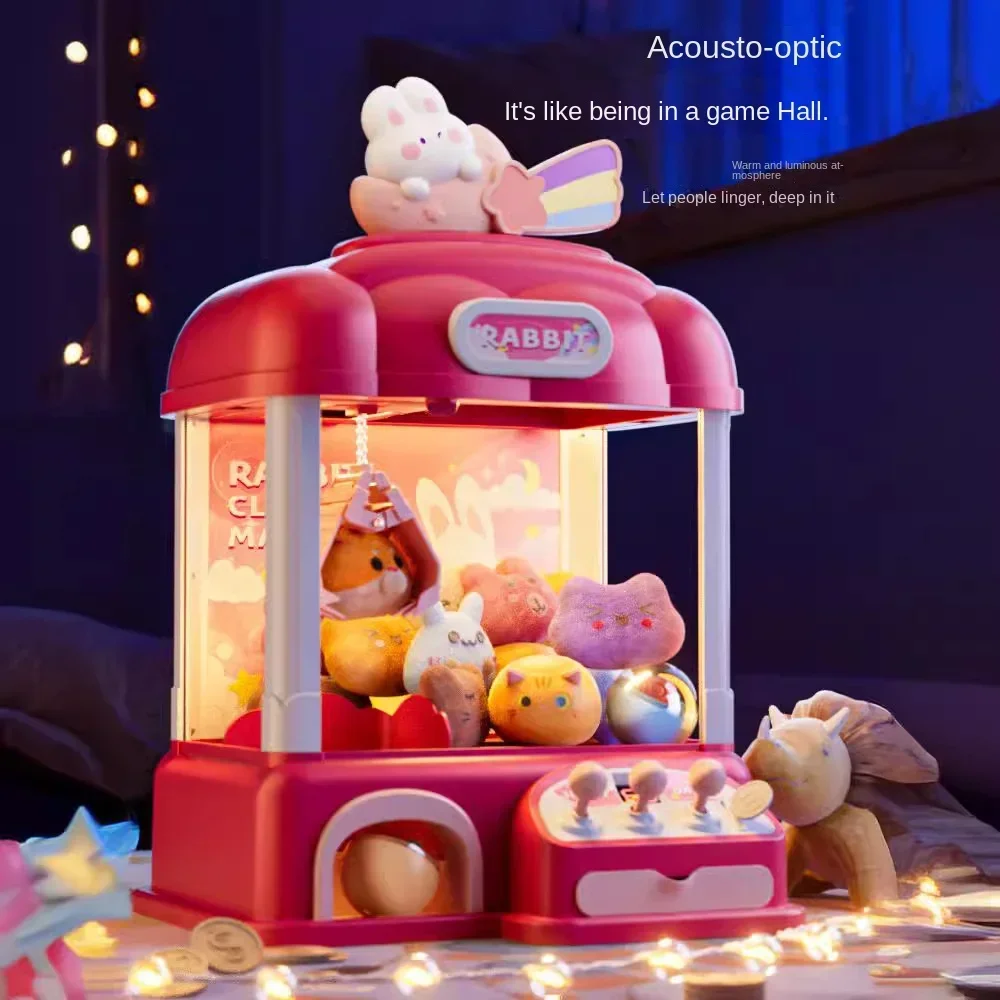 Kids Clip Doll Claw Machine Mini Doll Machine Toy Doll Grabber Arcade Crane Claw Machine with Sound And Lighting Birthday Gift 3