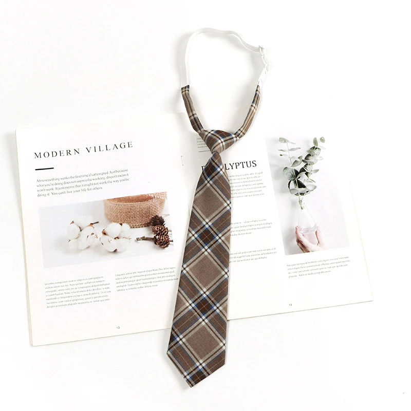 Retro Plaid Striped Lazy-Free Japanese Style Tie Women's Junior Wear Bow Tie College Style Men's Fashion bow tie