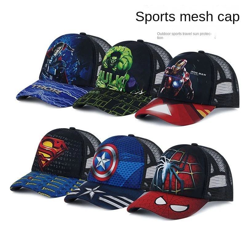 

Шапка Marvel Мстители уличная спортивная бейсболка Человек-паук Железный человек мультяшная анимация пляжная шляпа от солнца остроконечная шляпа детский подарок