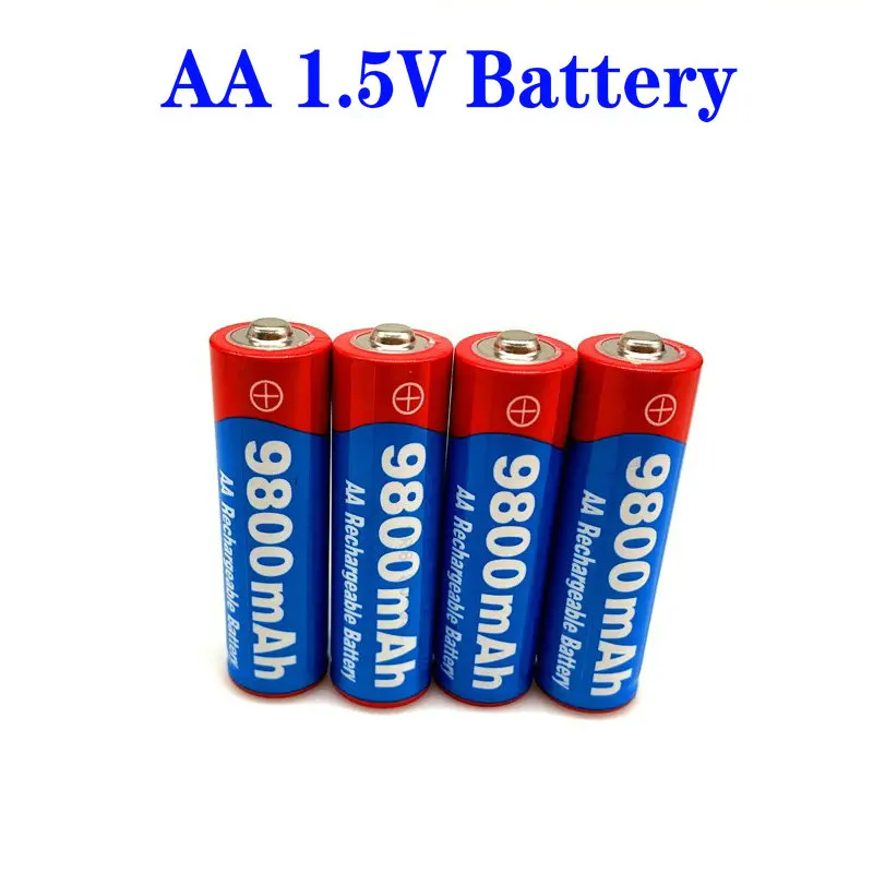 2021 New2~20pcs/Lot Brand AA Rechargeable Battery 9800mah 1.5V New Alkaline Rechargeable Batery for Led Light Toy Mp3 2