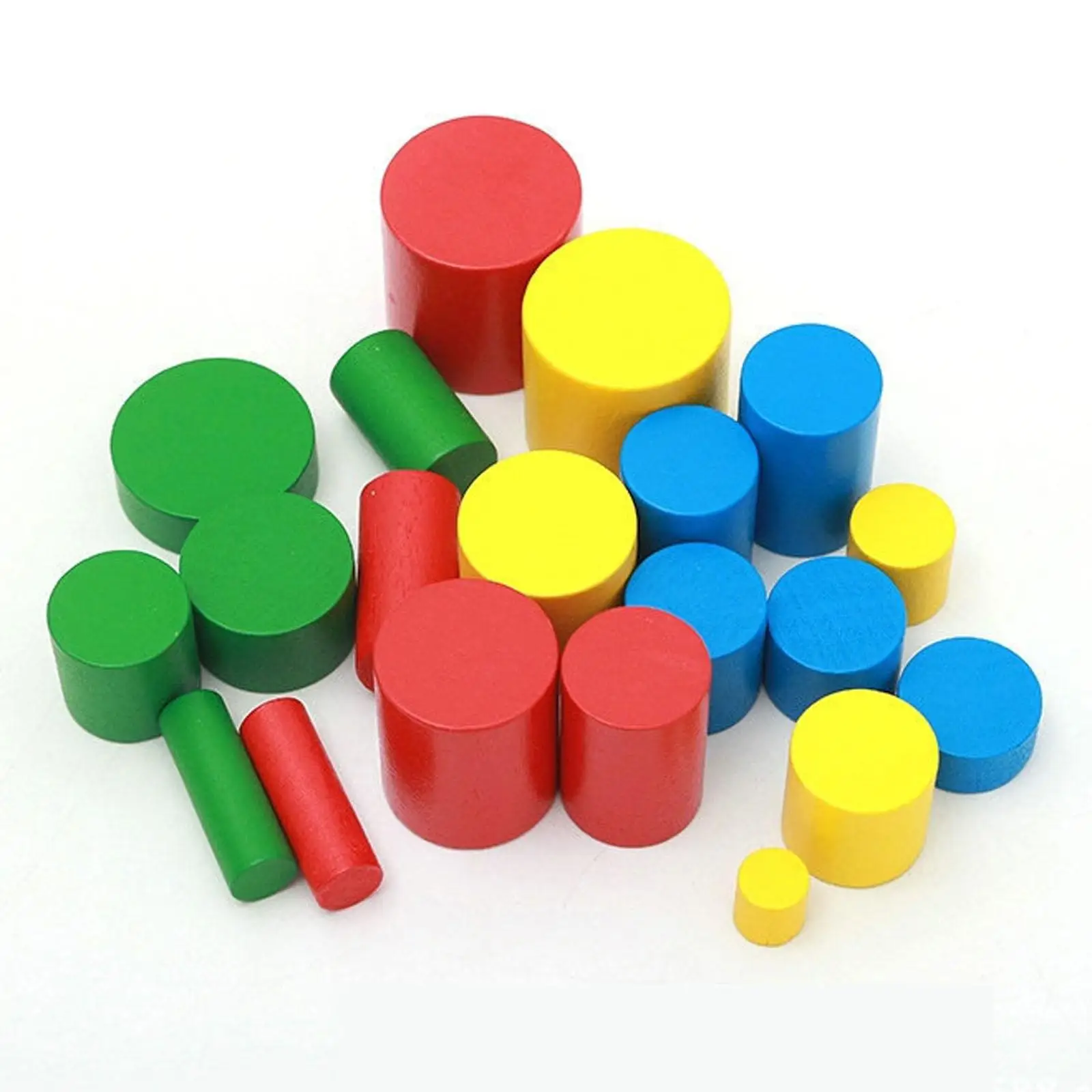 20x Wooden Educational Toys,Education Toy,Wooden Wooden Cylinders Ladder Blocks for Toddlers 2 3 Year Old Play,Children,Kids