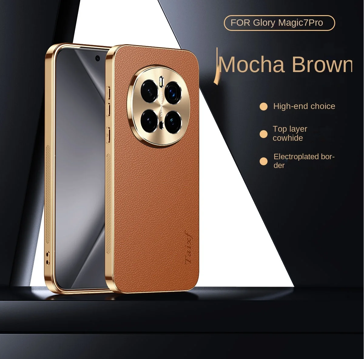 Luxury PU Leather Plating Lens Protective Back Cover Case