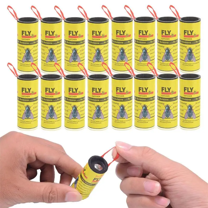 Fly Trap New Sticky Fly Paper Usa E Getta Fly Killer Bug Trap Indoor Sticky Hang Con Pins Parassiti Control Fly Trap Strisce Di Carta