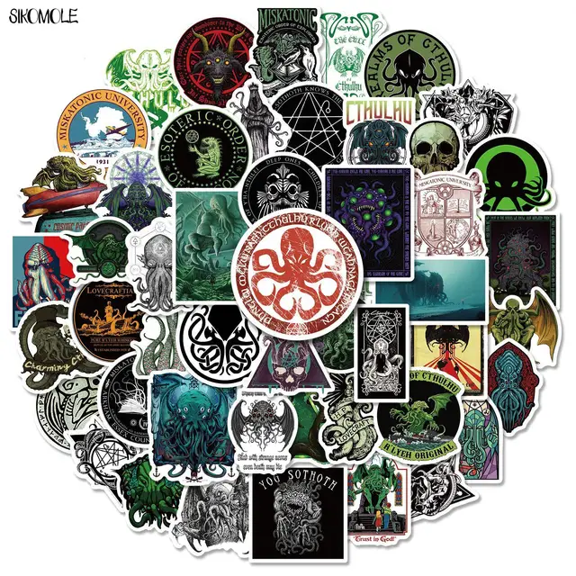 10/30/50PCS Mixed Cartoon Skeleton Horror Great Cthulhu Mythos Stickers DIY Toys Car Skateboard Laptop Decal Graffiti Sticker F5 1