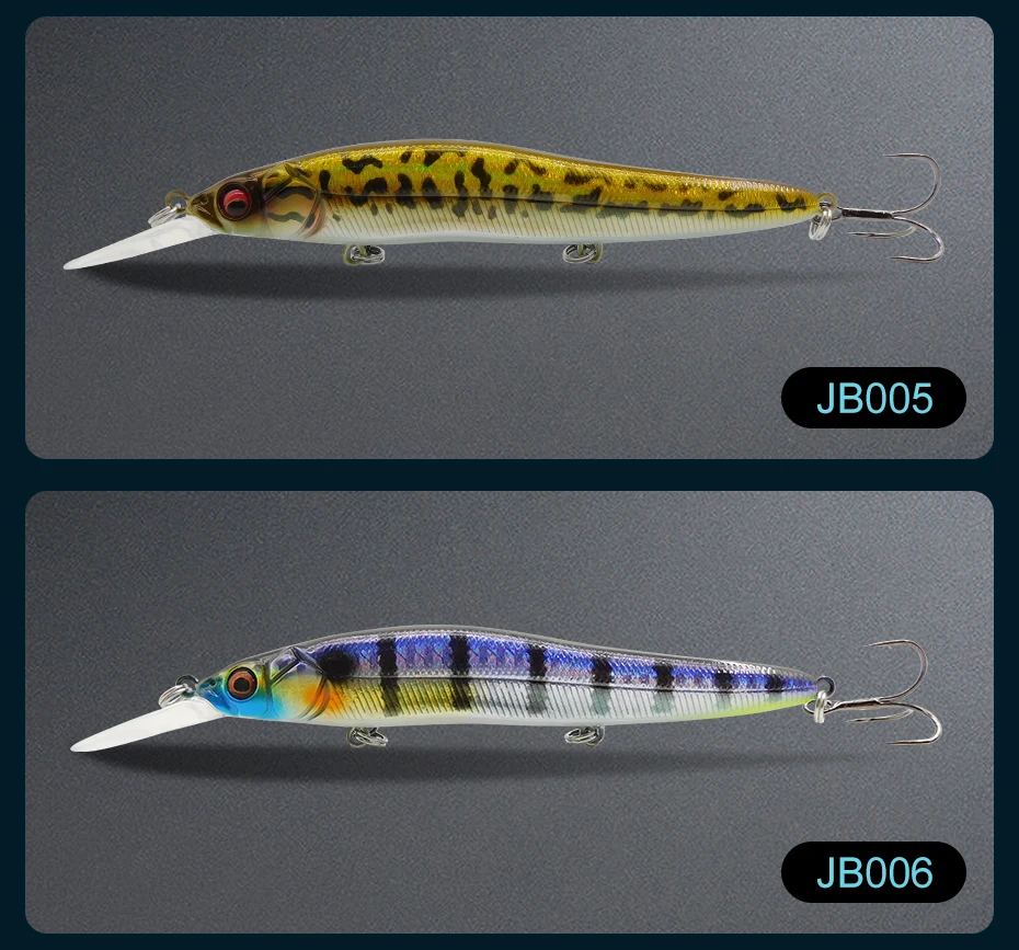 ESFISHING Jerkbait Minnow Köder 11cm 14g Tauchtiefe 0-2,2m Schwimmend Leurre Souple Harter Köder Angeln für Barsch Hecht Bass – Detail 12