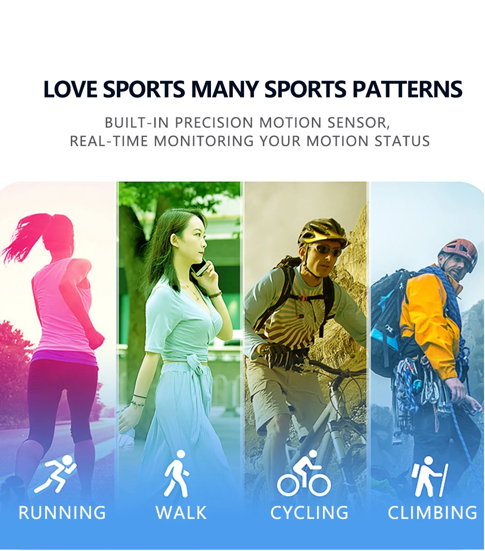 New F16 Smart Bracelet ECG+PPG Pedometer Alarm clock Smart Watch Men Heart Rate Blood Pressure Waterproof Smart Wristband/band
