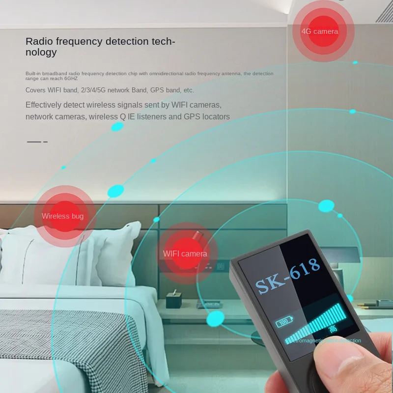 Anti-candid Camera RF Detector Anti Thef Eavesdropping Monitor SIM Wireless WIFI Signal Inspect Finder GPS Jammer Hotel Detector hidden camera detector infrared camera detector camera detector signal detector