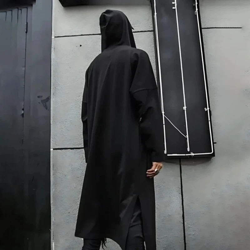 HKSH Spring Autumn New Men Tide Darkwear Halloween Cosplay Windbreaker Cloak Wizard Witch Punk Fashion Hooded Chic Trench HK4020