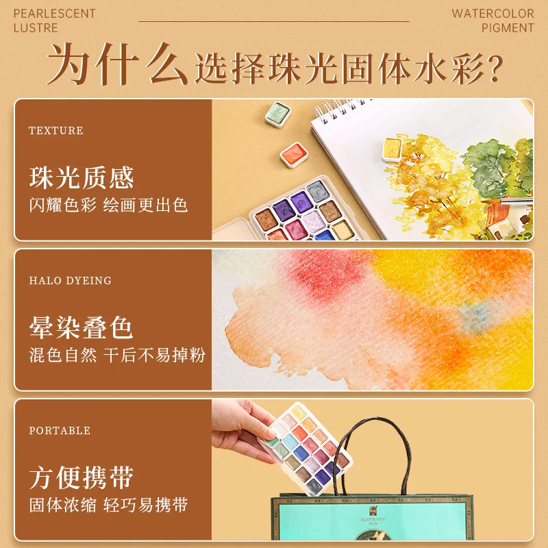 Portable56 Farben Solide Pigment Blühende Perle Aquarell Nagel Zeichnen DIY Malerei Aquarell Farbe Dekor Blüte Nail art Pigment – Detail 12