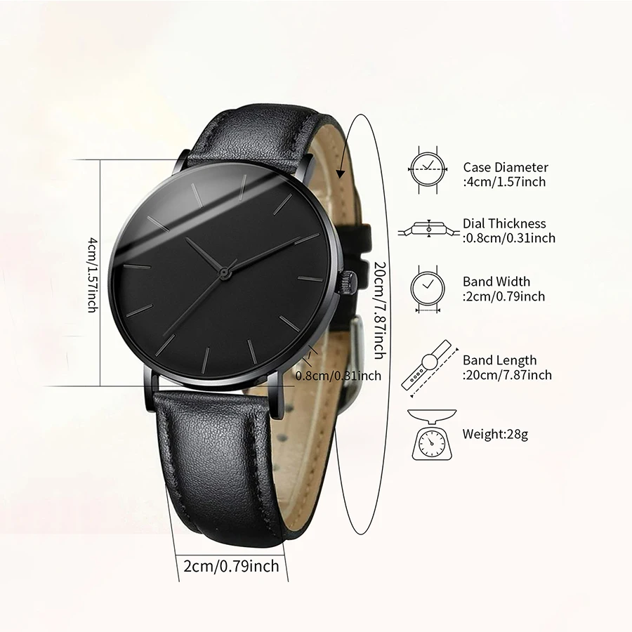 3PCS/Set Fashion Mens Sports Watches Man Business Quartz Wristwatch Luxury Leather Bracelet Men Casual Clock Watch 6