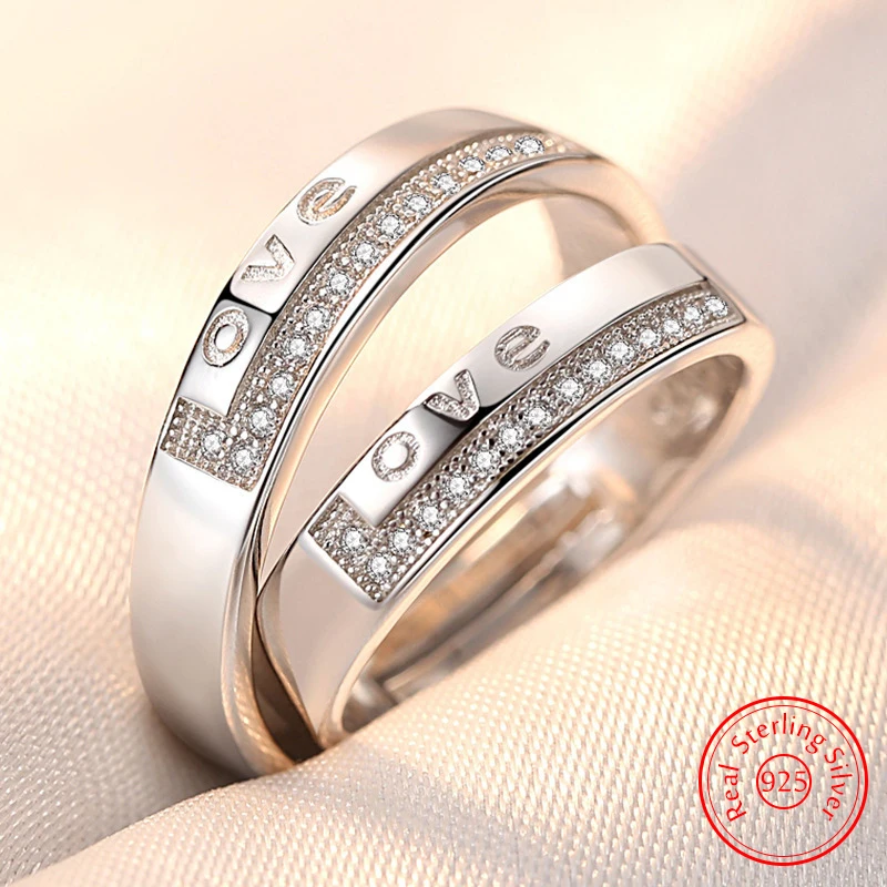 [韓国人気ジュエリー] nff Silver925 Timeless Love Ring Silver Fashion Jewelry New 925 Sterling Silver Man's Letter Love