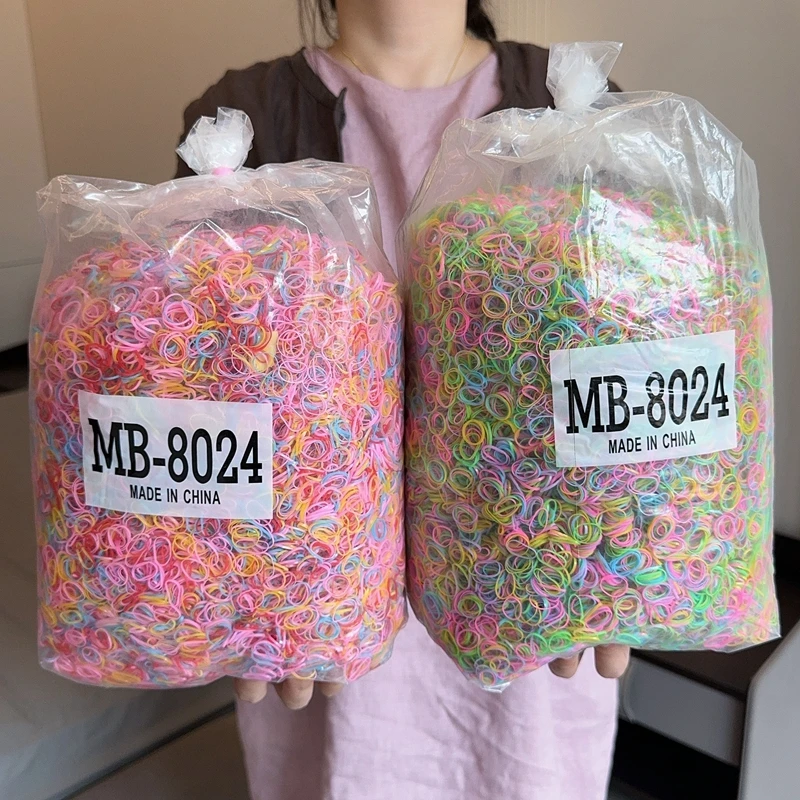 1000 Pz/borsa Ragazze Colorate Usa E Getta Elastico Legami Dei Capelli Della Fascia Per Bambini Coda di Cavallo Titolare Fasce Per Bambini Accessori Per Capelli 6