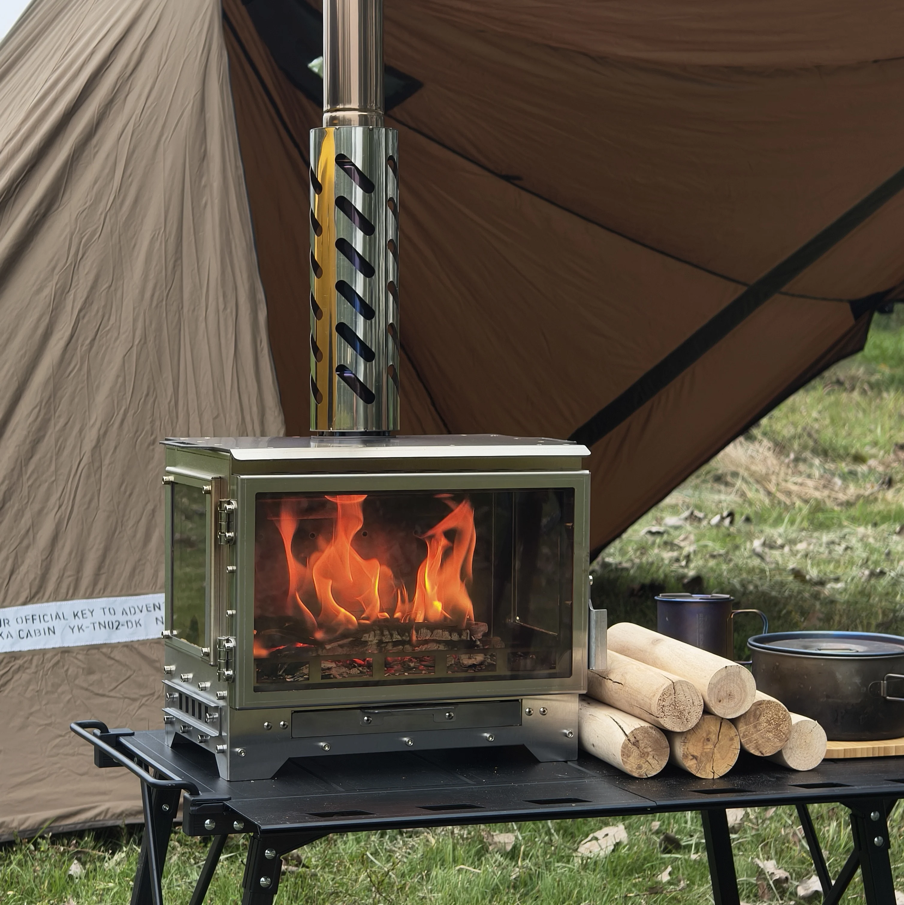 Portable Stainless Steel Tent Stove 3