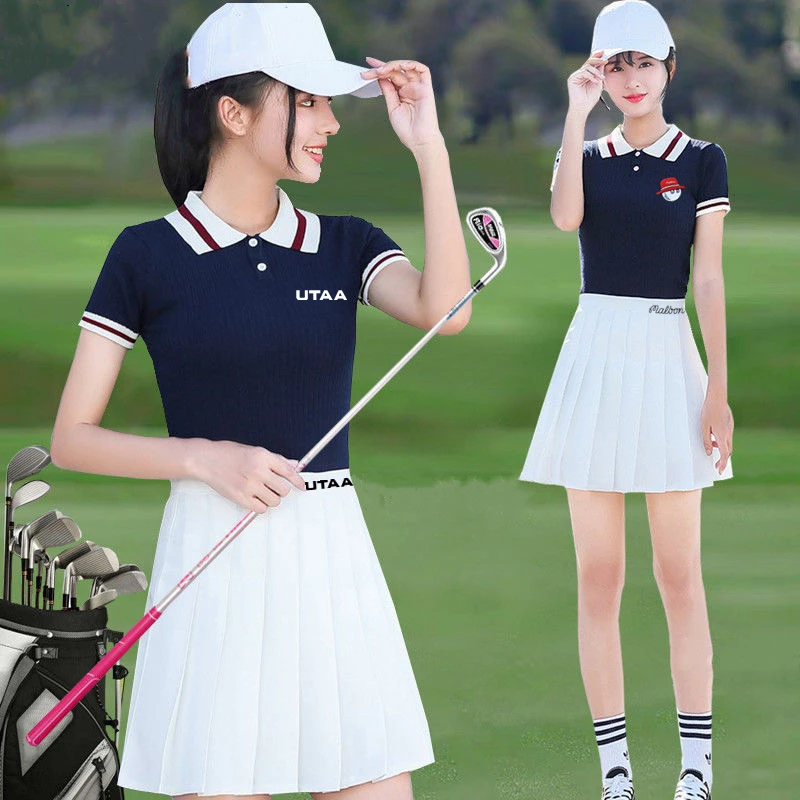 2023 Anew Golf Top Knitted Suit Women's Golf Wear Summer Malbon Golf