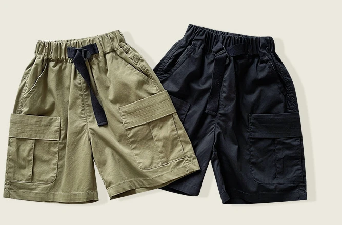 

2024 Summer New Children's Pants Children's Casual Pants Men's Japanese Work Shorts Kids Clothes Boys Pants