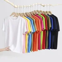 2025 nouvelle tendance femme coton T-shirt printemps été quotidien décontracté mode col rond manches courtes haut femme maison extérieur confort t-shirts 5
