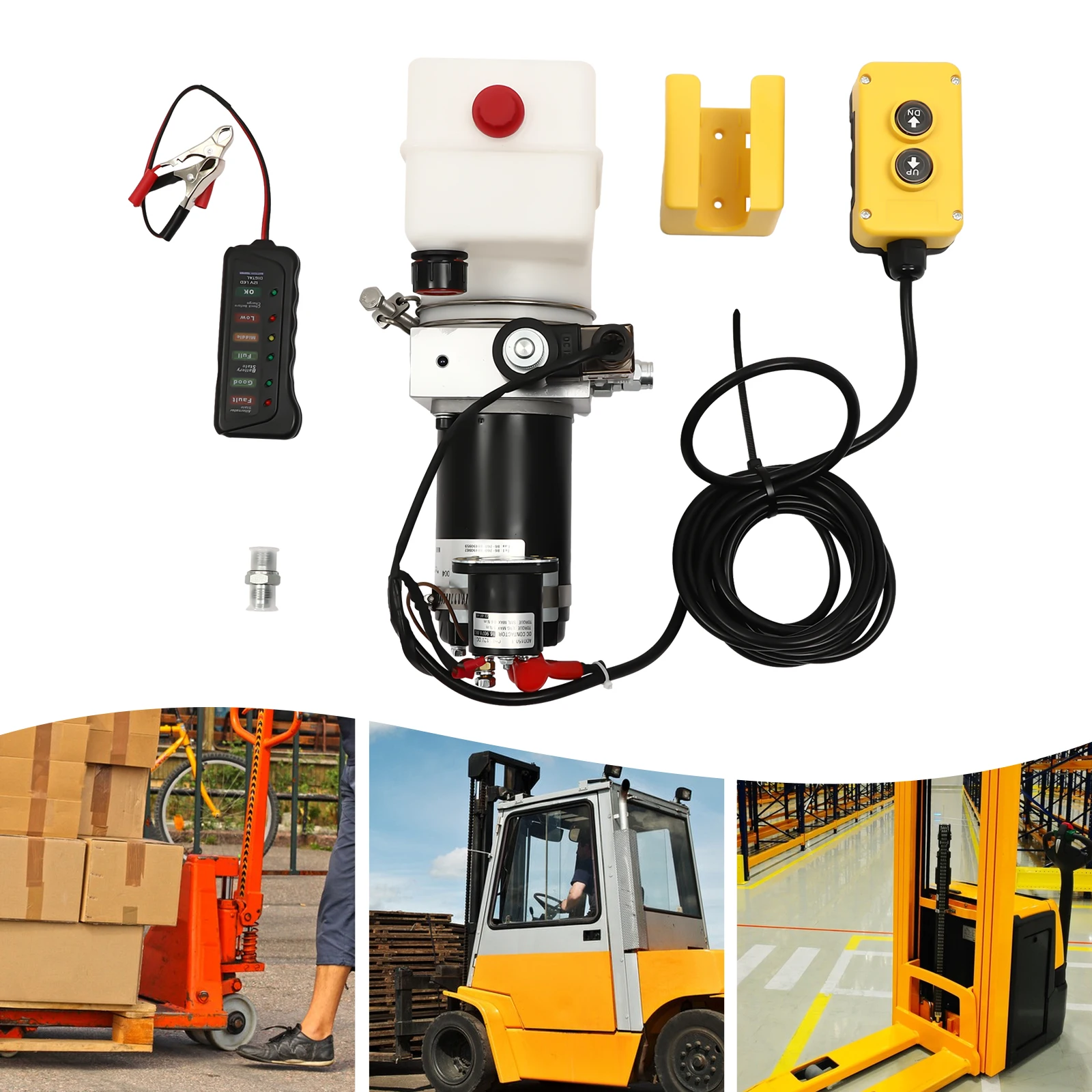 Hydraulic Pump for Dump Trailer, Hydraulic Power Unit 12V, Single Acting Dump Truck Hydraulic Pump 2